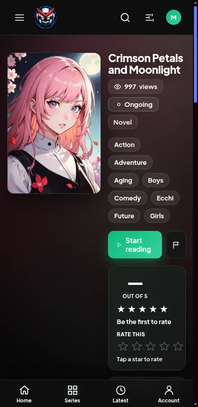Mobile series page